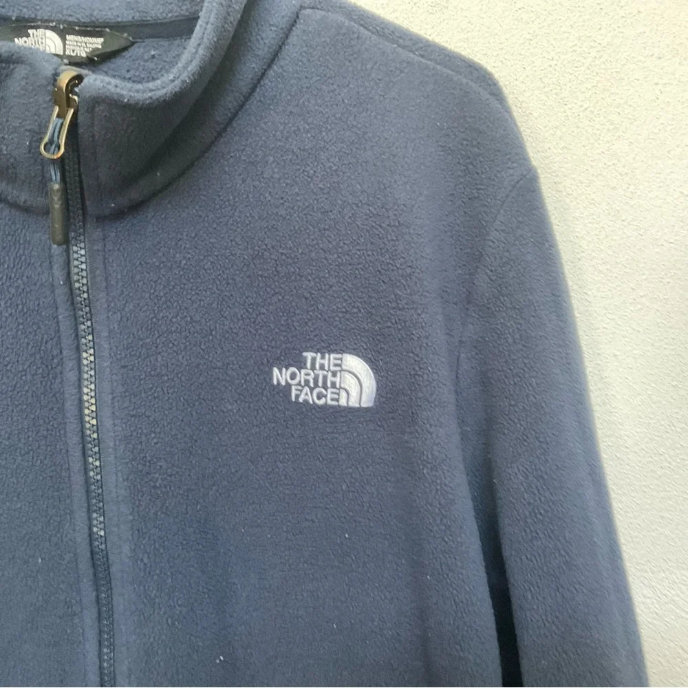The North Face Men's Navy Blue Full Zip Fleece Jacket Size XL Warm Winter Layer